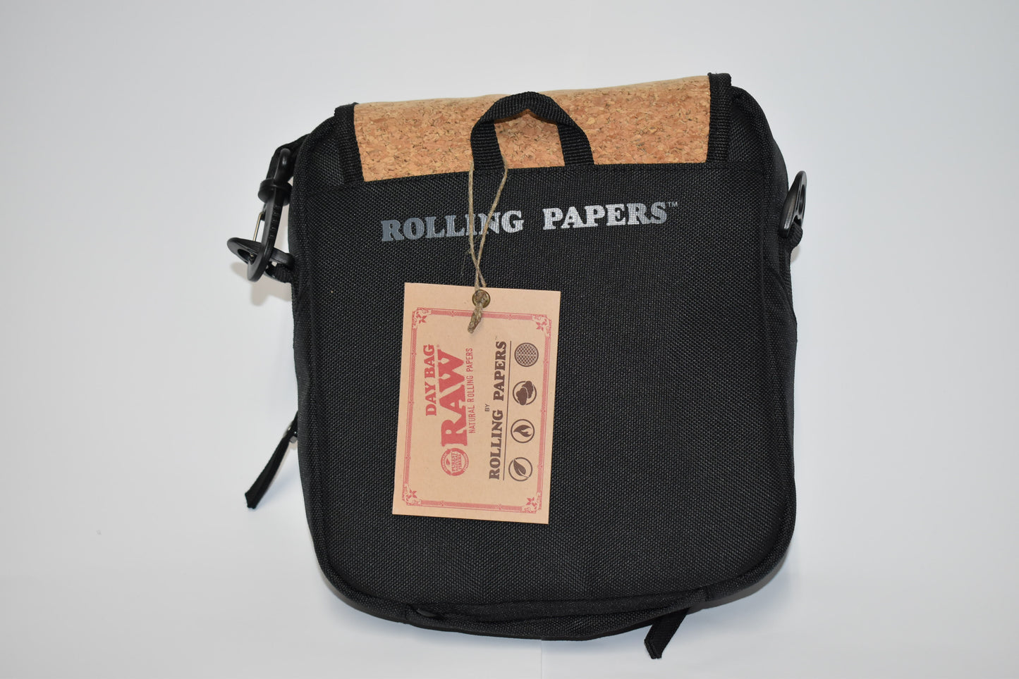 RAW ROLLING PAPER X RAW SMOKERS DAY BAG W/ CORK AND REMOVABLE FOIL POUCH