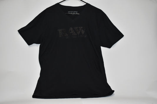 raw life sparkle v neck shirt Large