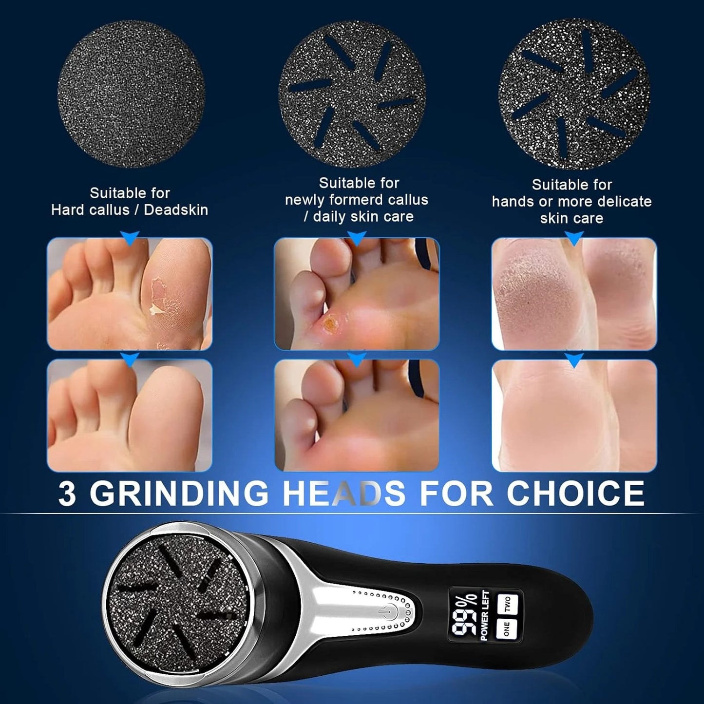 Electric Foot Callus Remover, Rechargeable & Portable Electronic Foot File Pedic