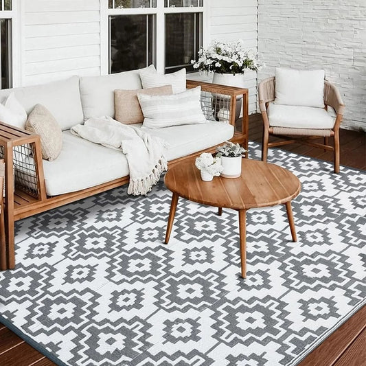 Outdoor Rugs on Sale Clearance 6'X9' Area Rugs Waterproof Patio Rugs, Plastic Ca