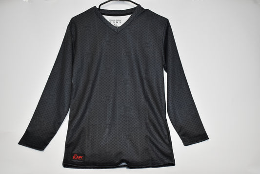 rp x raw status watermark long sleeve shirt w/zipper pocket medium
