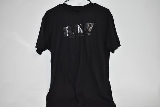 raw t shirt black logo Medium size
