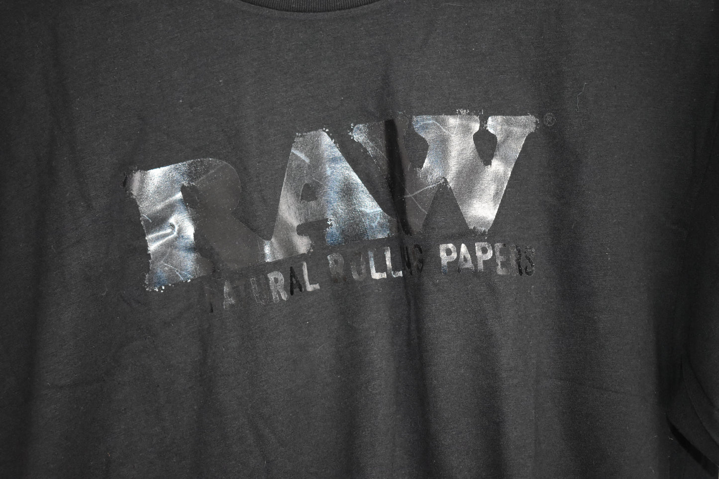 raw t shirt black logo X-Large size