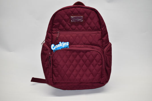 cookies v4 smell proof quilted nylon tonal backpack burgundy