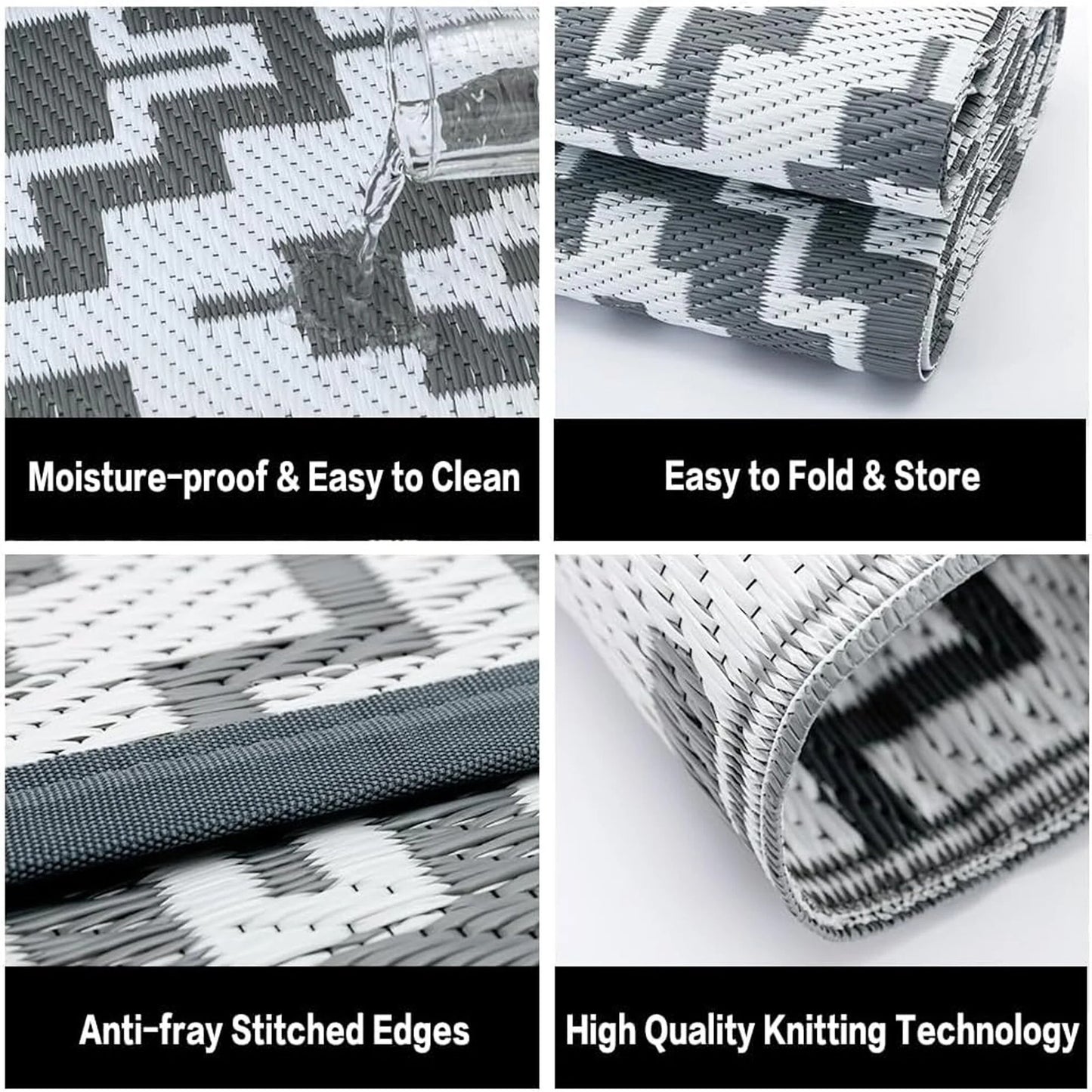 Outdoor Rugs on Sale Clearance 6'X9' Area Rugs Waterproof Patio Rugs, Plastic Ca